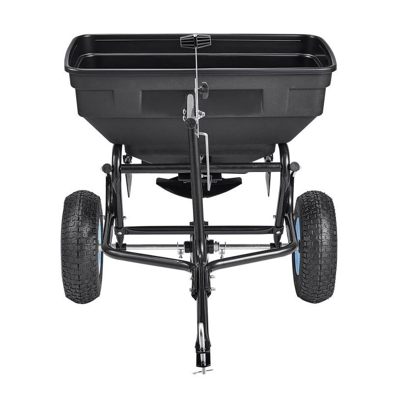 TowBehind Backpack Style Lawn Spreader With Terrain Wheels