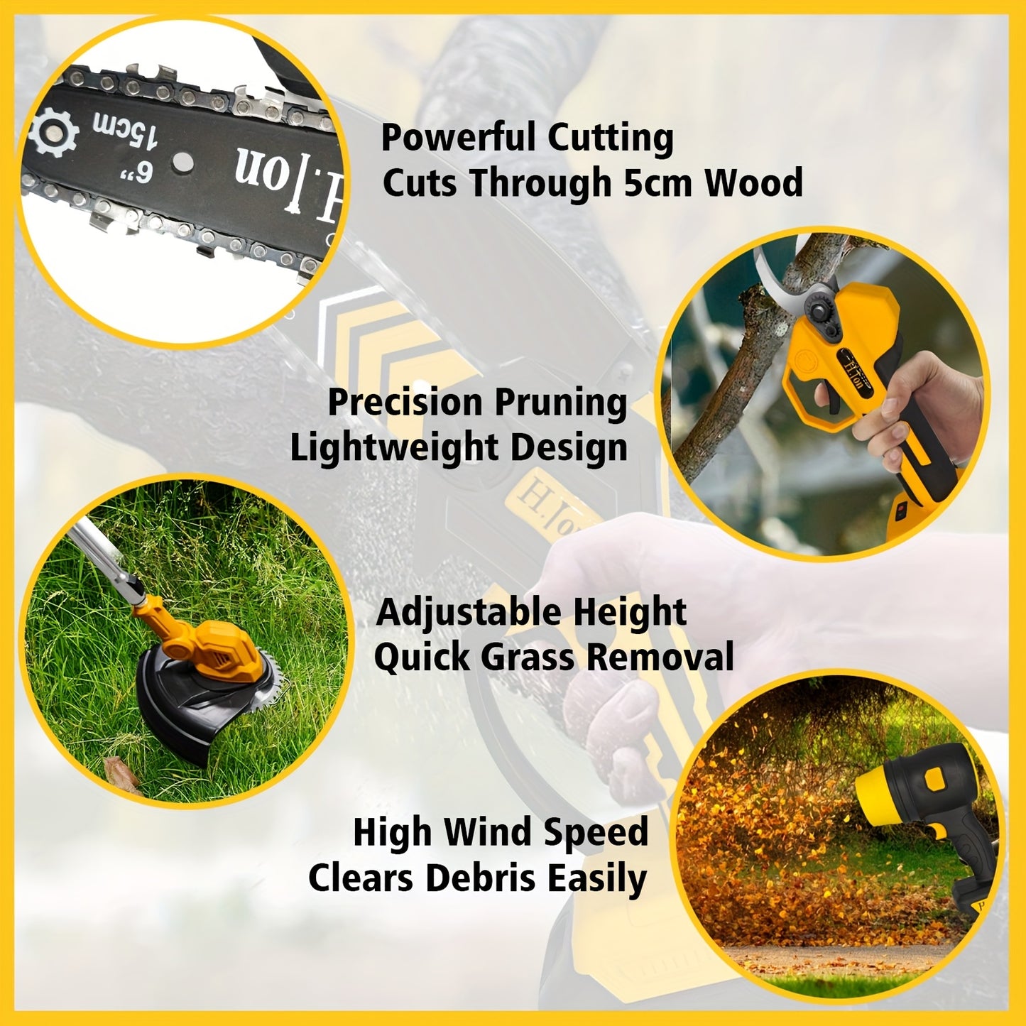 All In One Lithium Garden Tool Set With Batteries Included