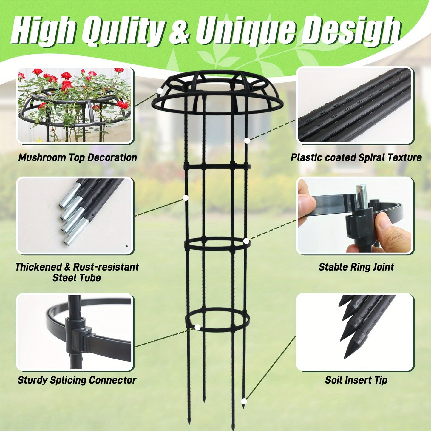 Mushroom Top Climbing Support Frame for Outdoor Vines and Flowers - Parry's Picks
