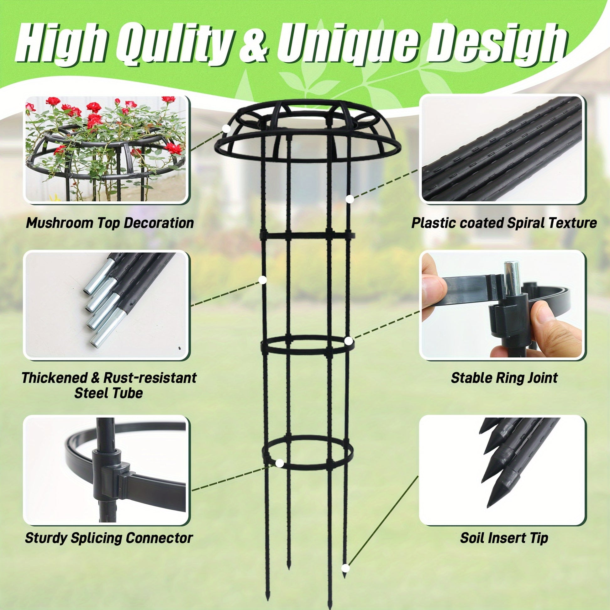 Mushroom Top Climbing Support Frame for Outdoor Vines and Flowers - Parry's Picks