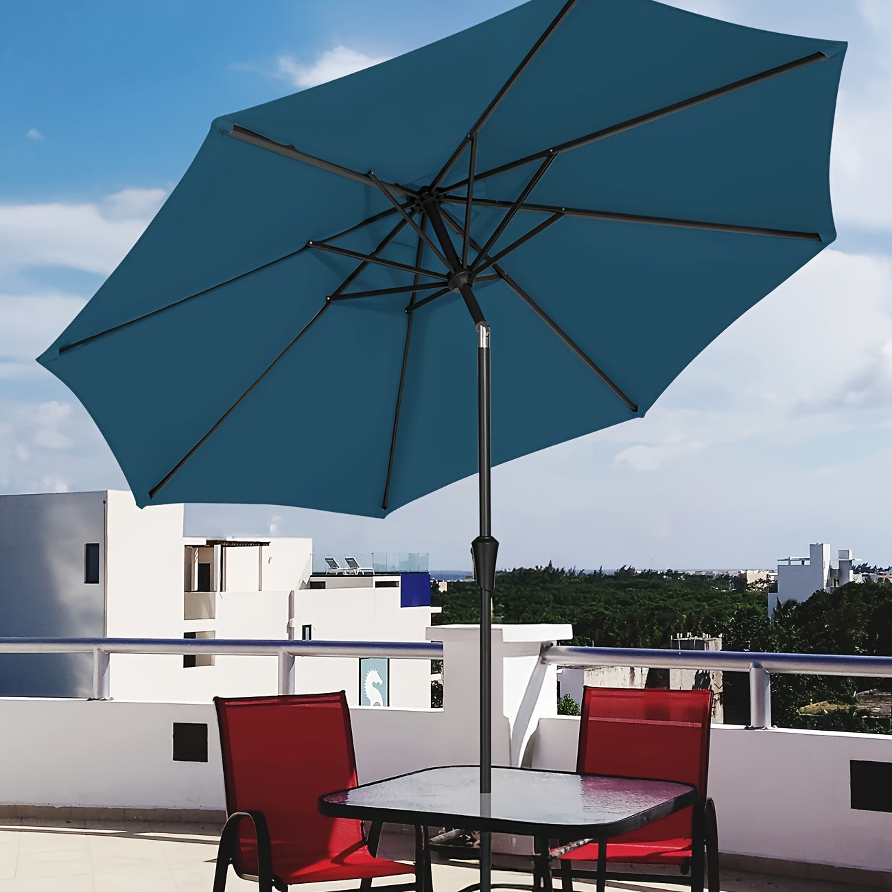 Durable Outdoor Patio Umbrella with Easy Tilt and Crank System - Parry's Picks