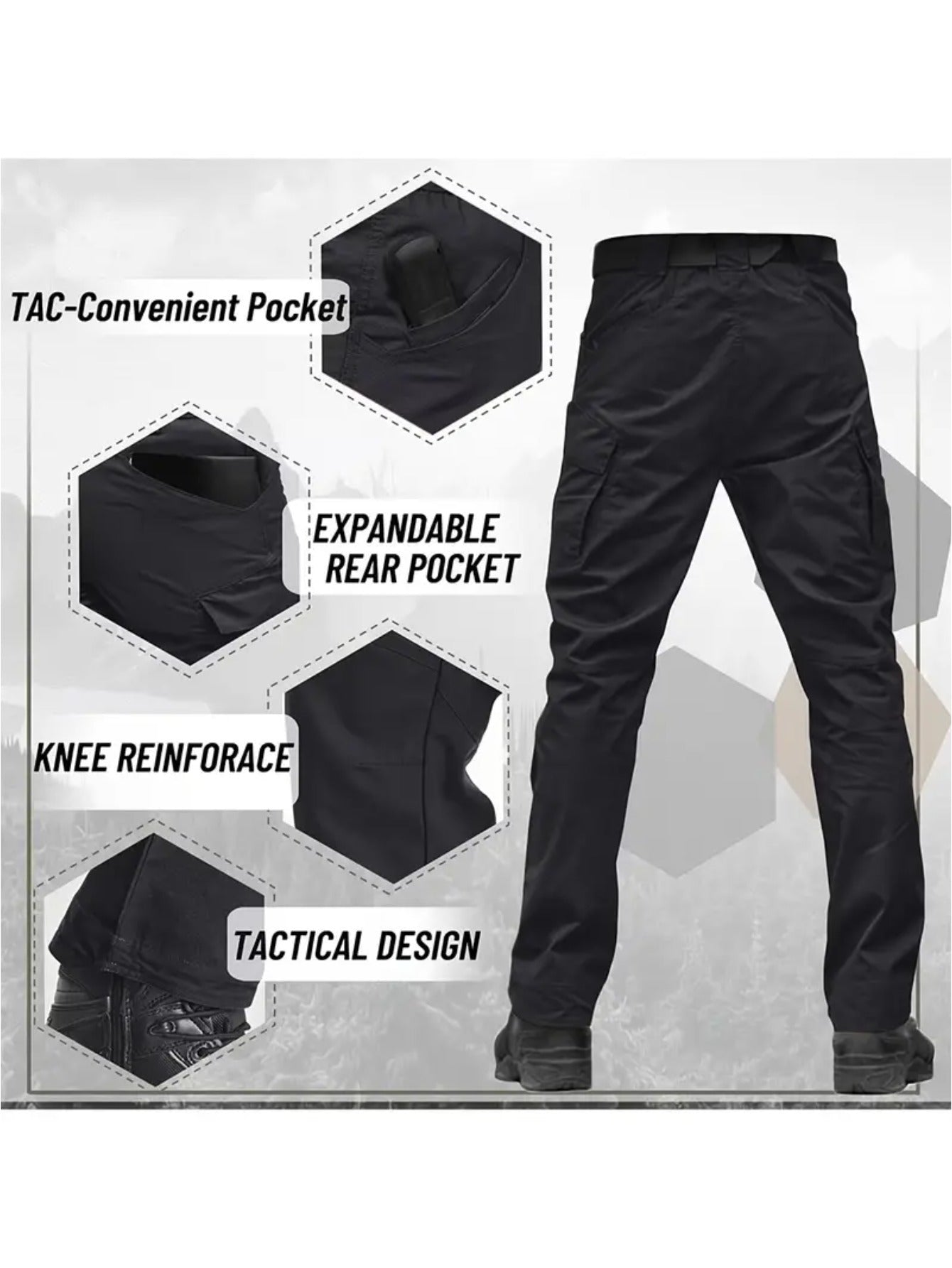 Mens Durable Multi Pocket Tactical Pants Set Quick Dry Breathable Outdoor Work - Parry's Picks