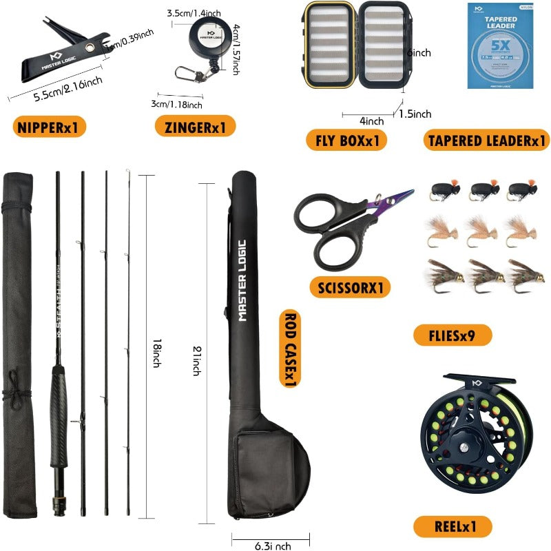 Stealth Fly Rod Combo Starter Kit With 30T Carbon Rods