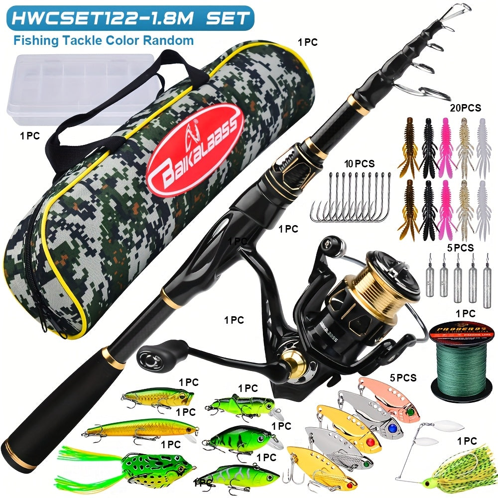 PROBEROS Fishing Rod Reel Combo Kit Spinning Reel Full Set