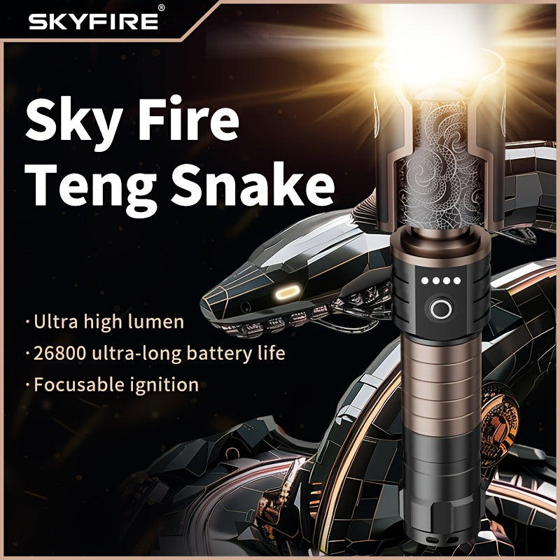 Skyfire LED High Brightness Flashlight Telescopic Zoom