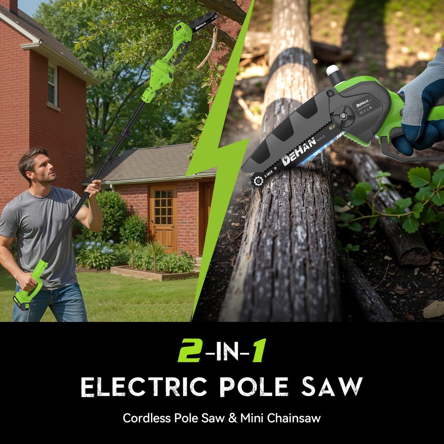 2in1 Wireless Chainsaw With Brushless Motor Portable Pruner