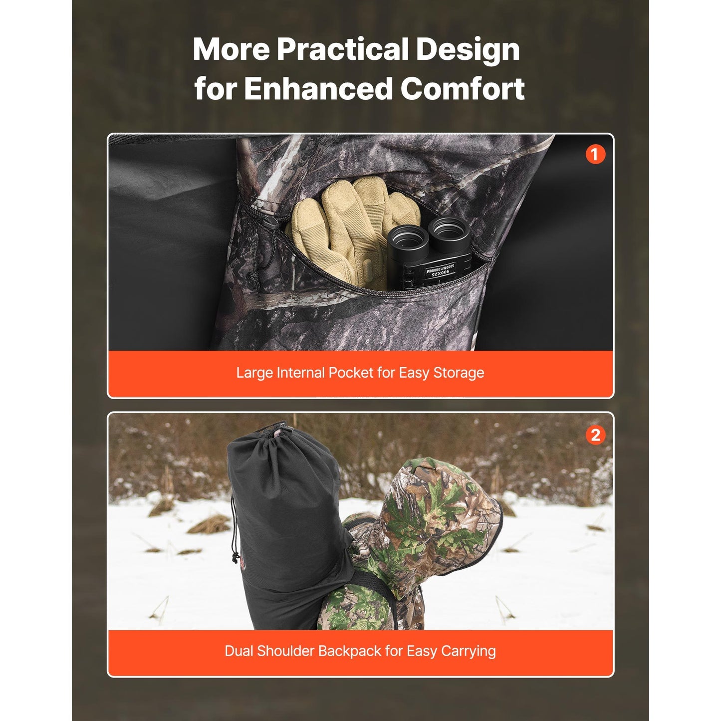 VEVOR Single Person Ground Hunting Blind With Carry Bag