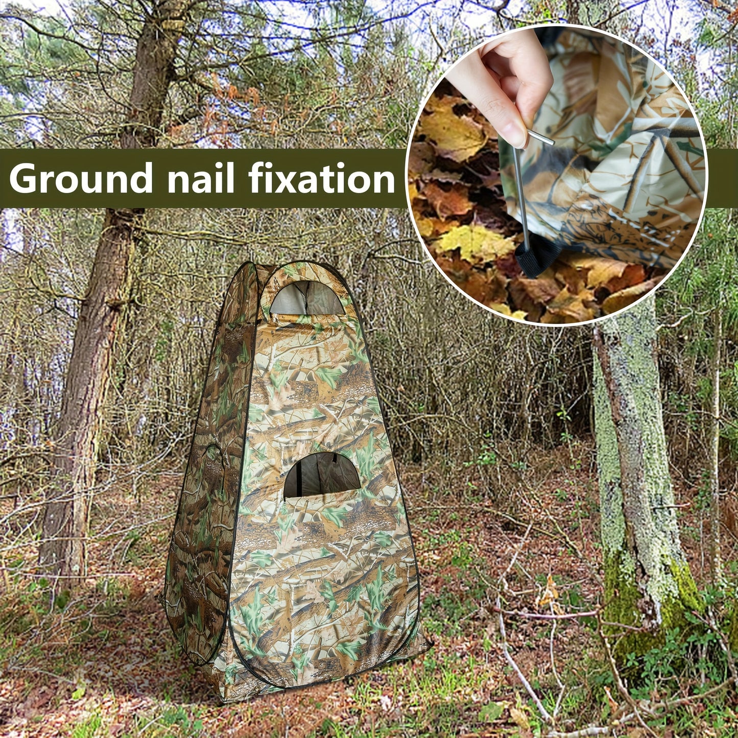 Portable Camouflage Ground Blind Tent For Outdoor Hunting