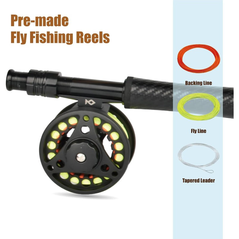 Stealth Fly Rod Combo Starter Kit With 30T Carbon Rods