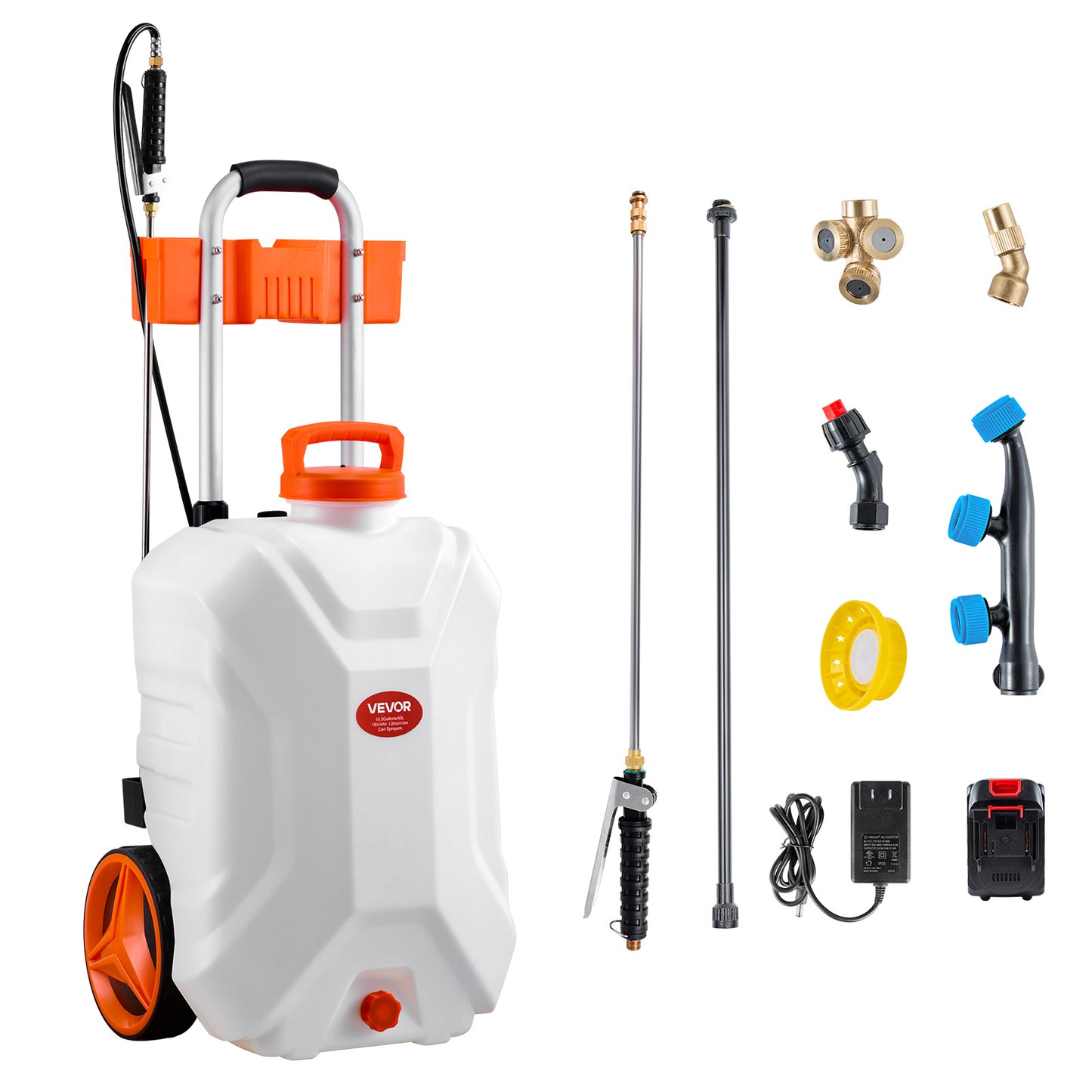 VEVOR Battery Powered Electric Sprayer With Cart 0-80 PSI