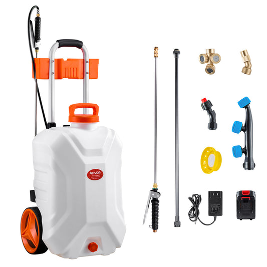 VEVOR Battery Powered Electric Sprayer With Cart 0-80 PSI
