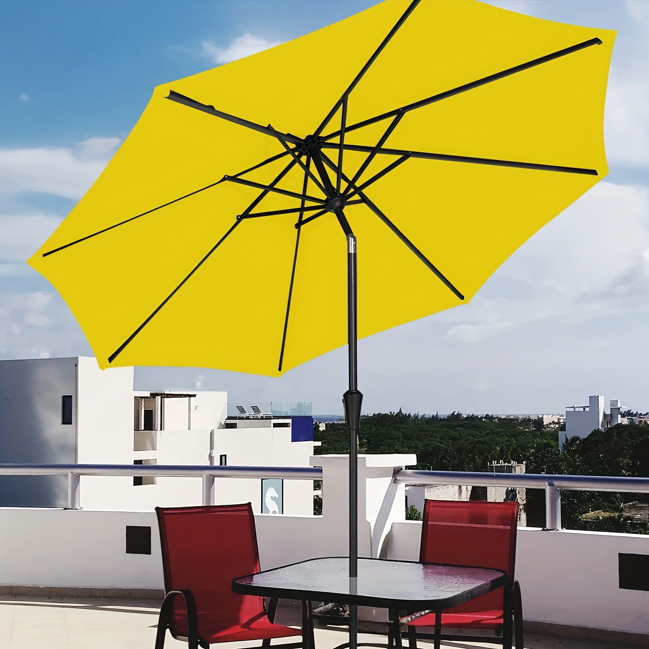 Durable Outdoor Patio Umbrella with Easy Tilt and Crank System - Parry's Picks
