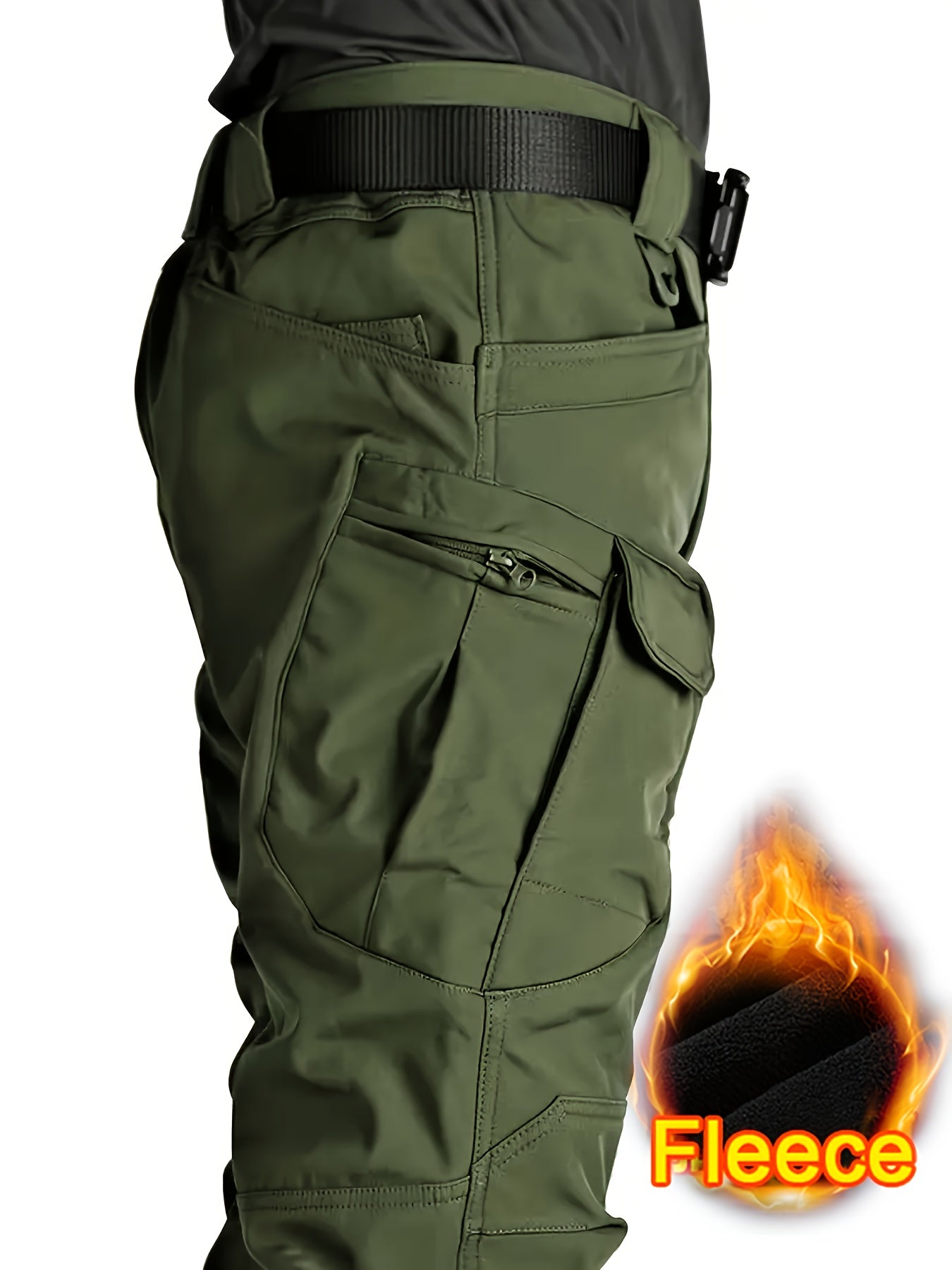 Men's Fleece Warm Tactical Cargo Pants Multi Pocket Windproof - Parry's Picks