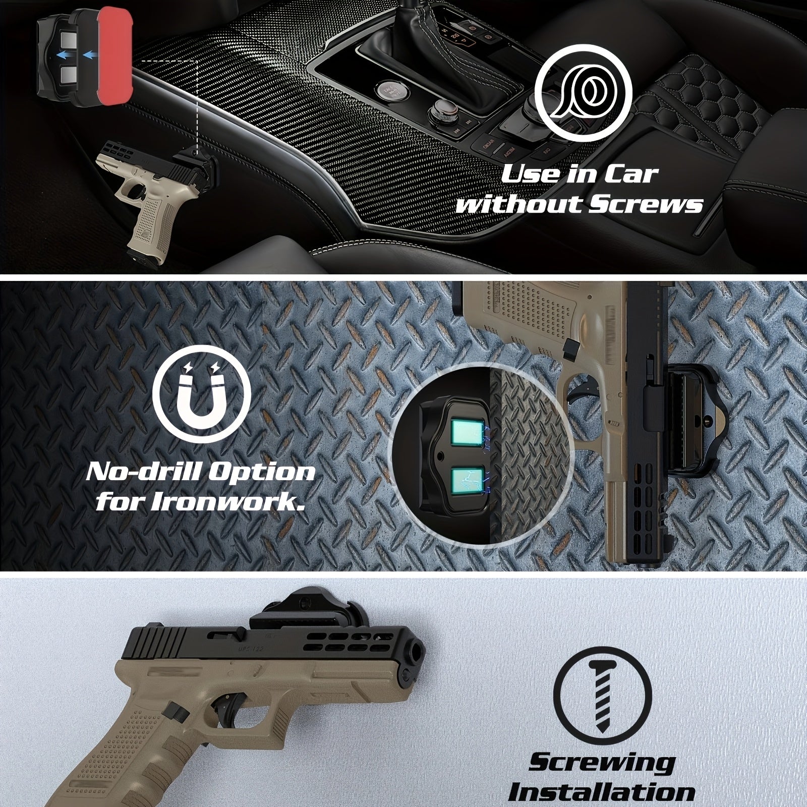 Double-Sided Gun Magnet Mount for Secure Pistol Storage - Parry's Picks