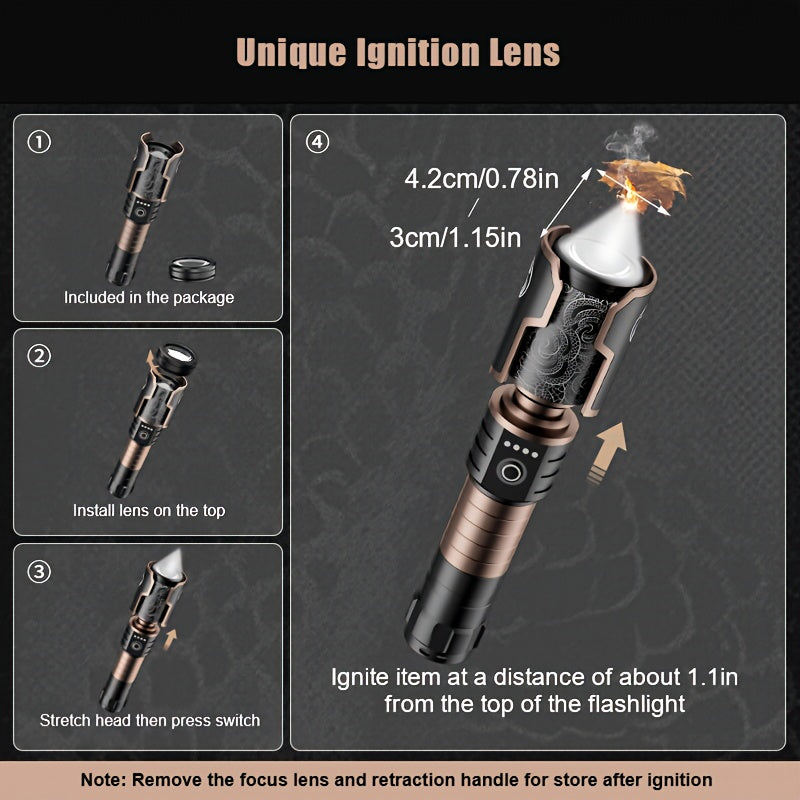 Skyfire LED High Brightness Flashlight Telescopic Zoom