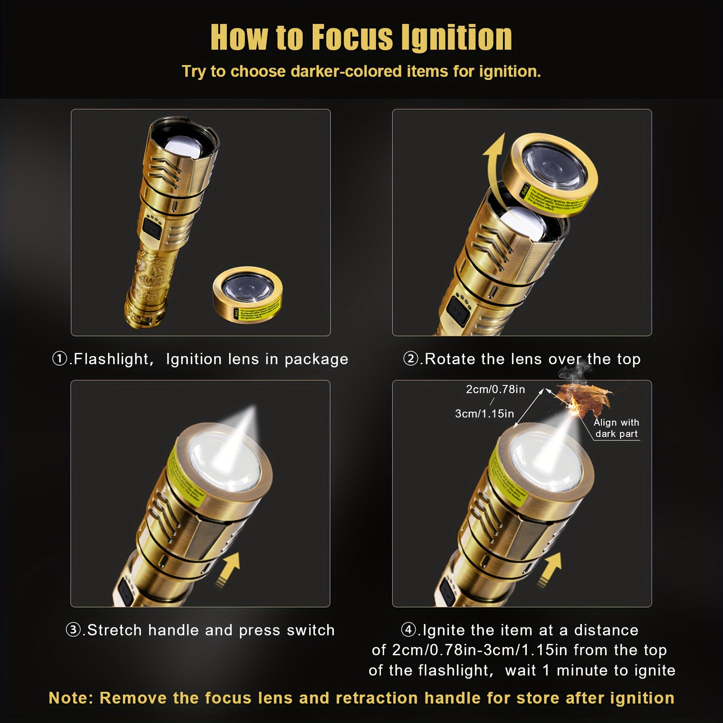 SKYFIRE LED High Brightness Flashlight Zoom Function