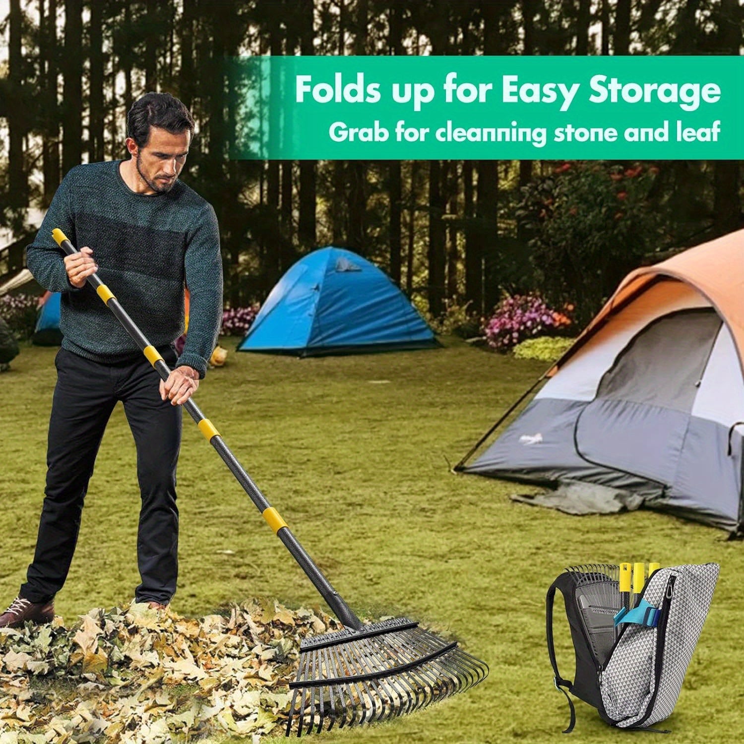 YEYEBEST Heavy Duty Metal Leaf Rake for Effortless Gardening - Parry's Picks