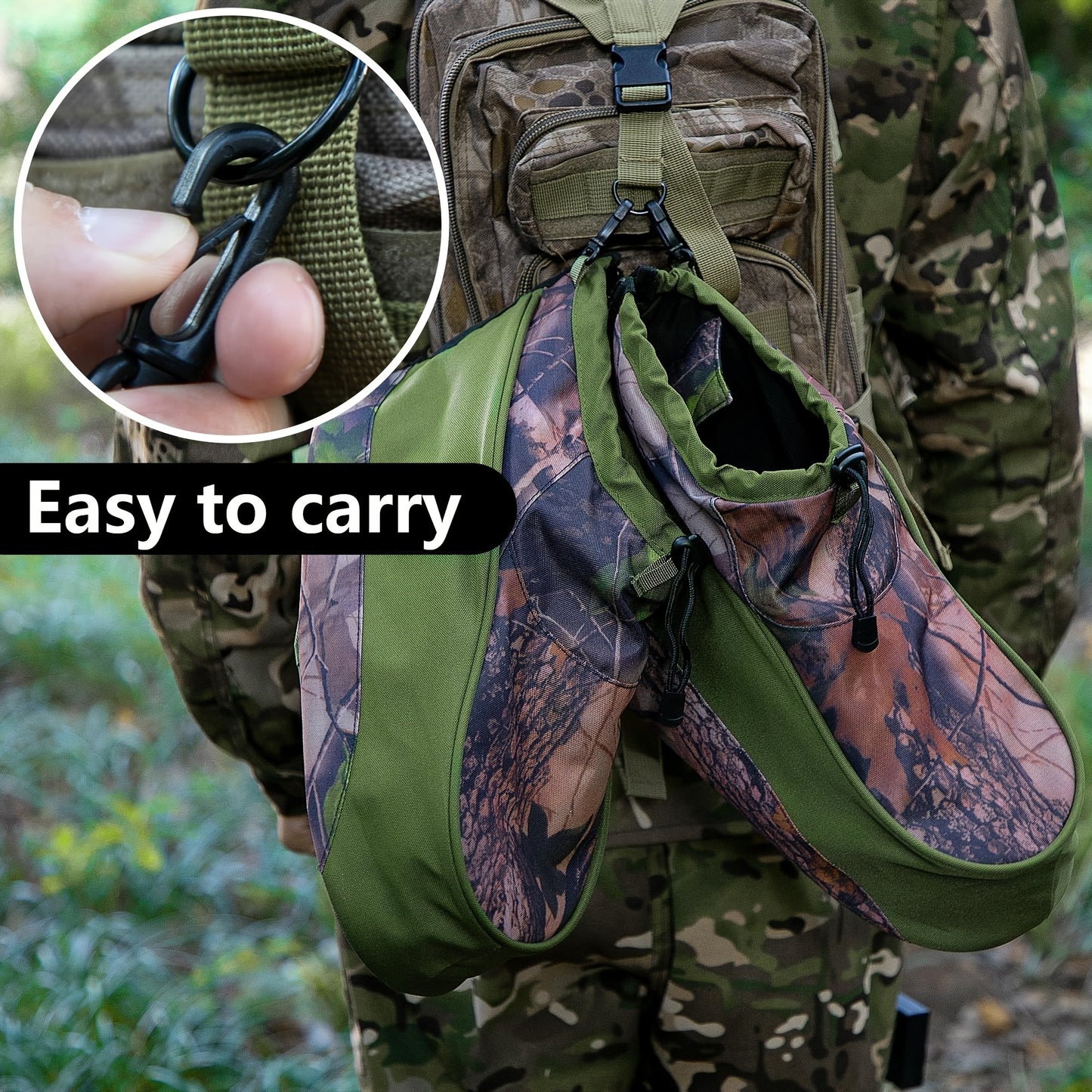 Waterproof Camouflage Boot Covers Drawstring Hunting