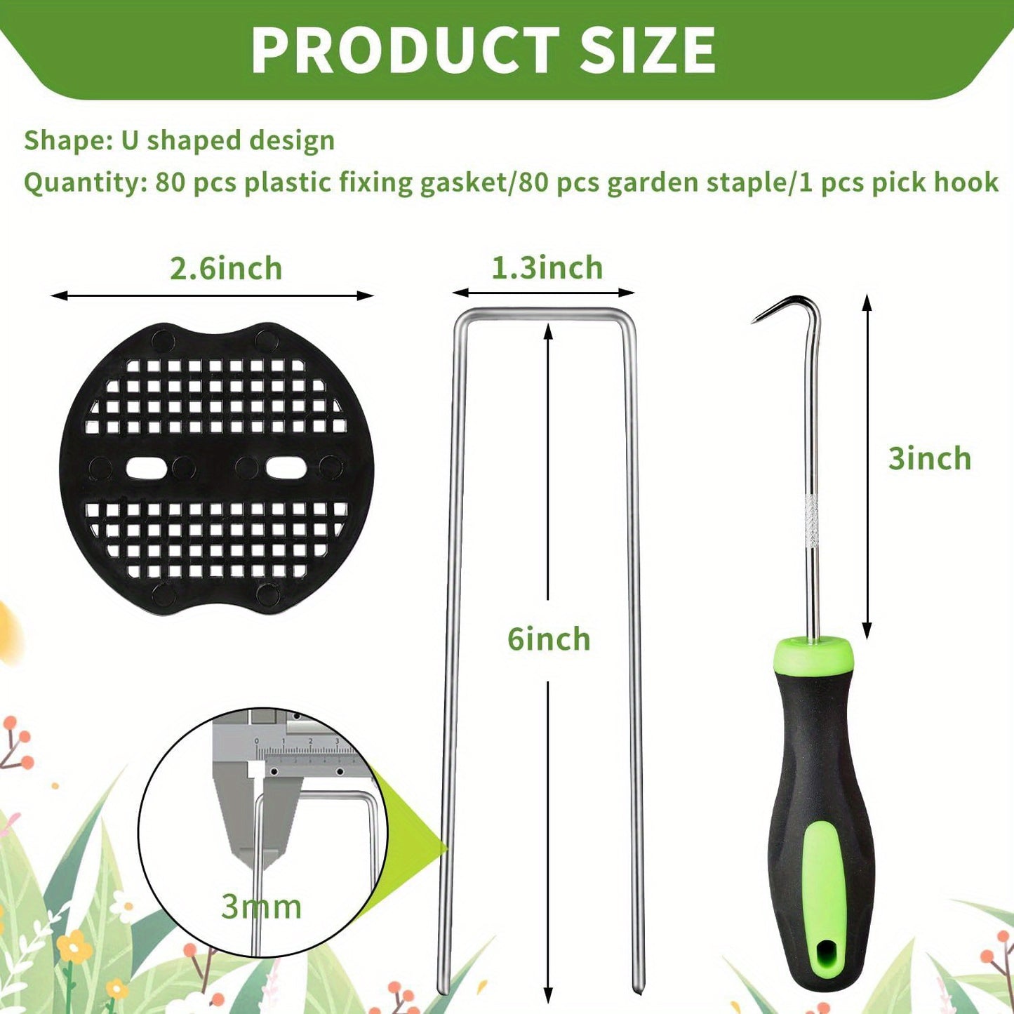 Heavy Duty Landscape Staples Kit for Garden and Tent Use