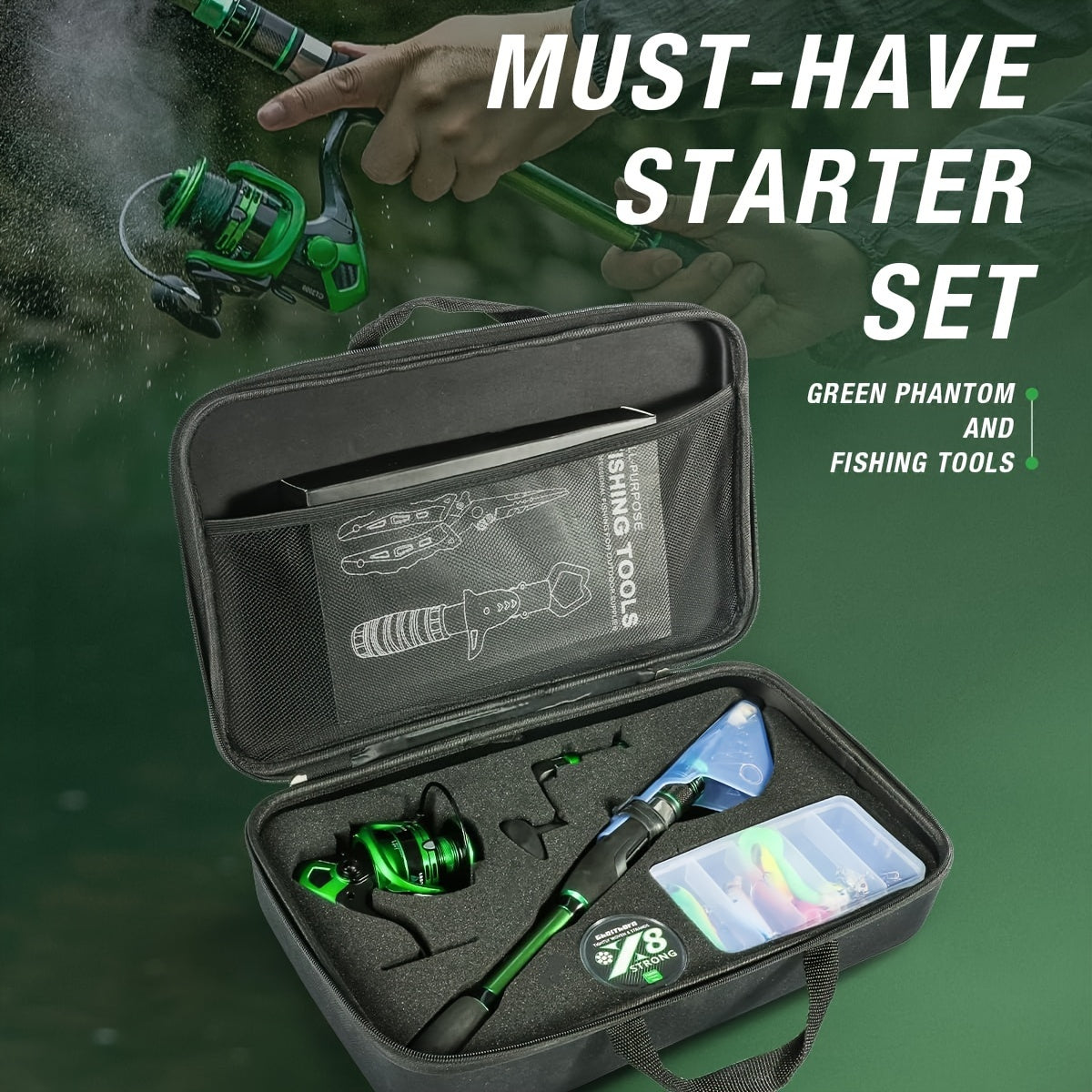 GHOSTHORN Spincast Rod And Reel Combo Telescopic Kit