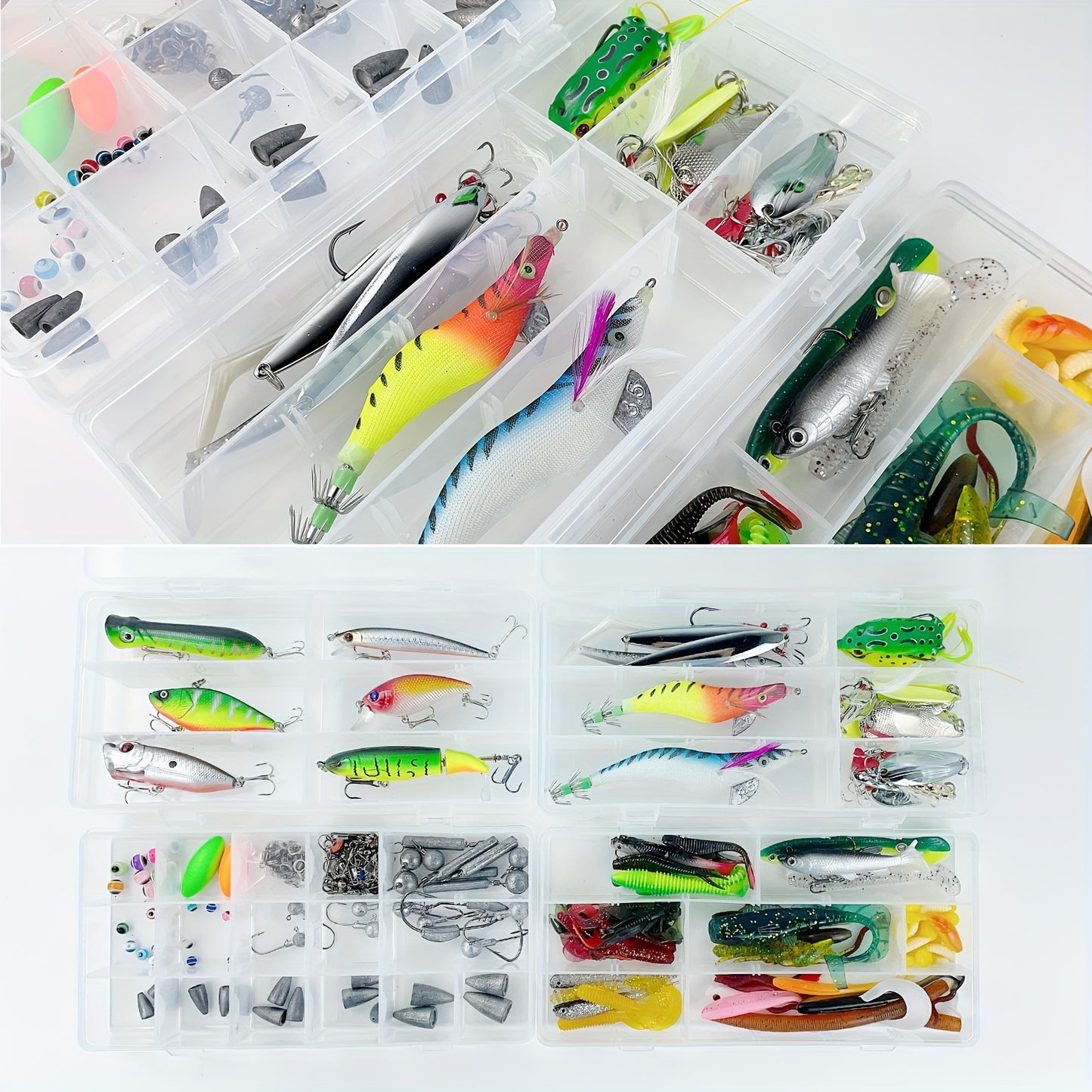 353Pcs Fishing Tackle Box Kit With Lures Freshwater