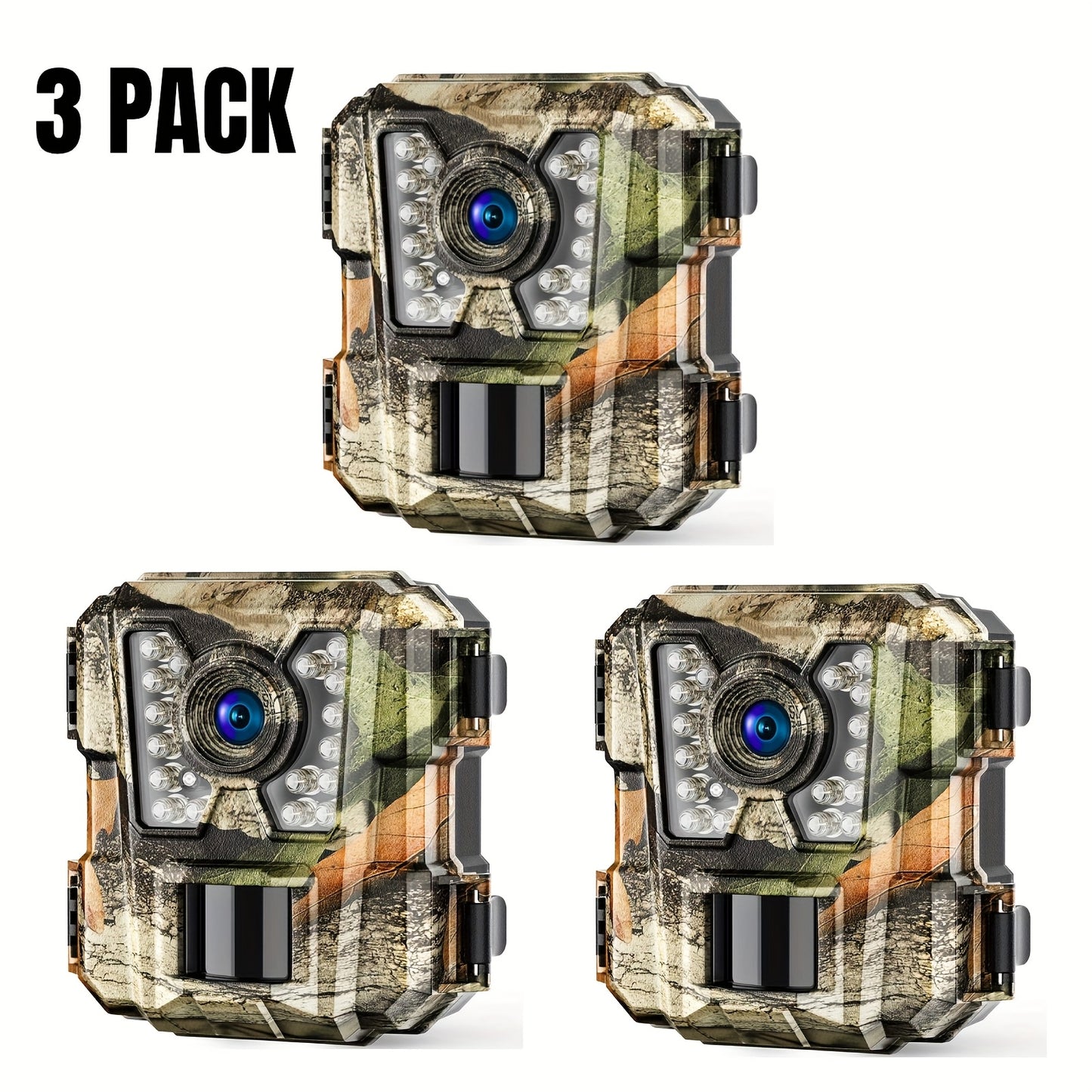 5pcs Mini Trail Camera, 24MP 1080P HD Game Hunting Camera Motion Activated with IR Night Vision Video Cam for Wildlife Scouting Hunting Deer Cam, Outdoor Monitoring & Observation, Battery-Powered, 3/5 Pack