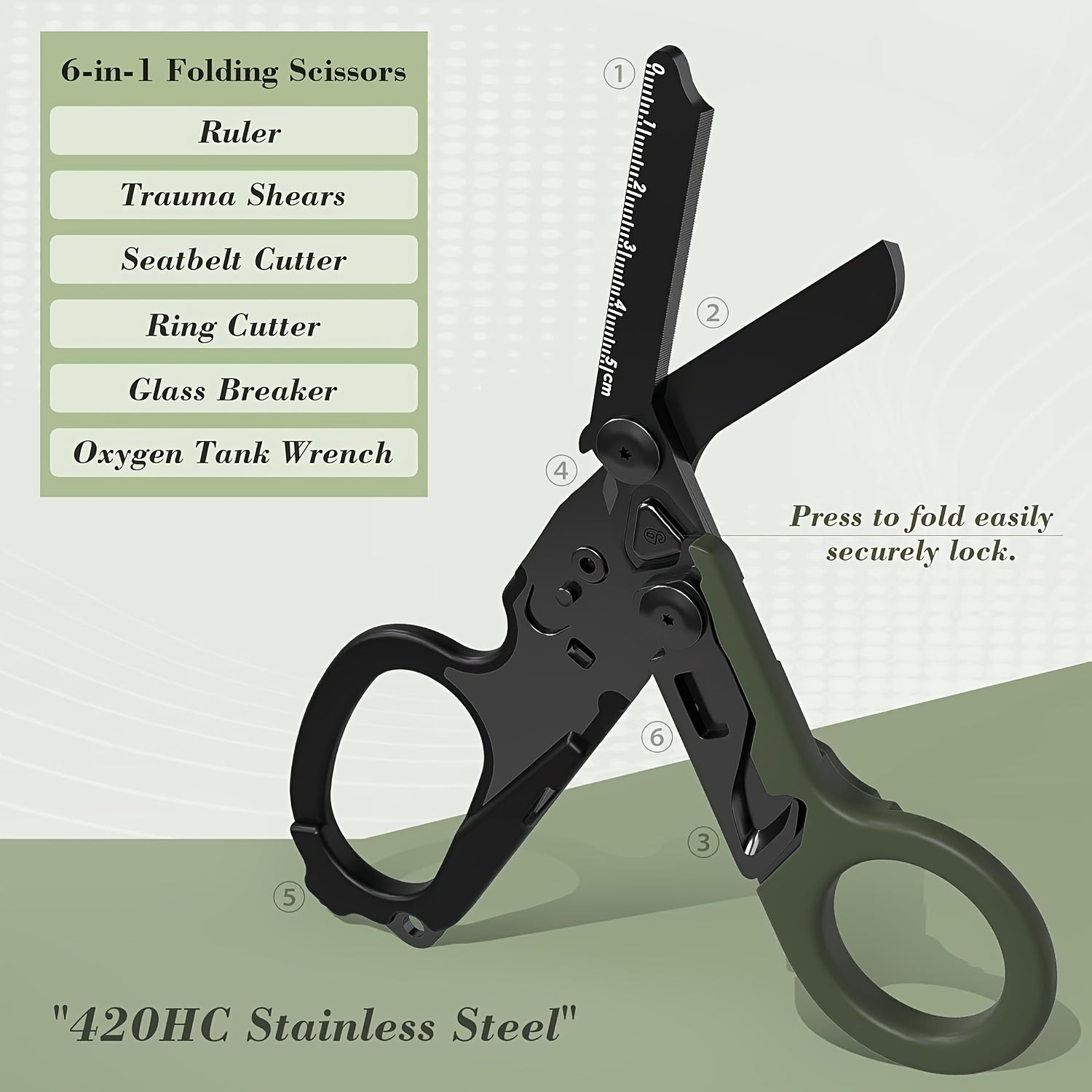Foldable Tactical Scissors With Sheath And Wrench Outdoor Multi Tool - Parry's Picks
