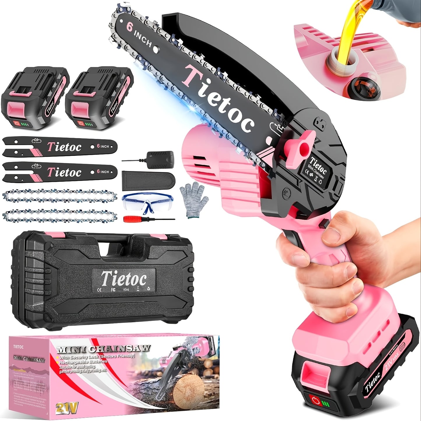 Cordless Mini Chainsaw for Easy Pruning and Gardening Tasks