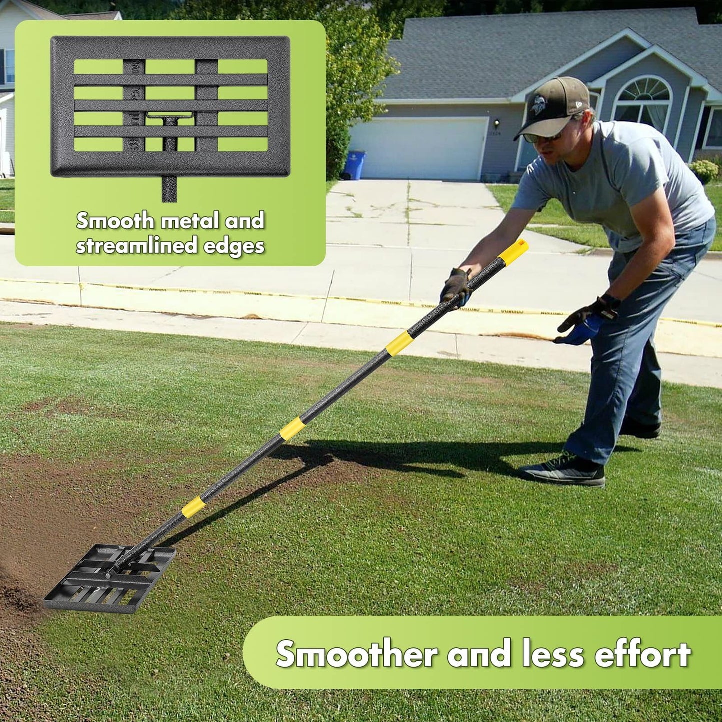 Heavy Duty Stainless Steel Lawn Leveling Rake for Perfect Gardens - Parry's Picks