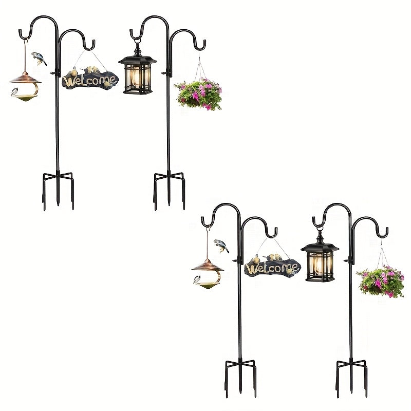 Adjustable Double Shepherds Hook Outdoor Garden Holder