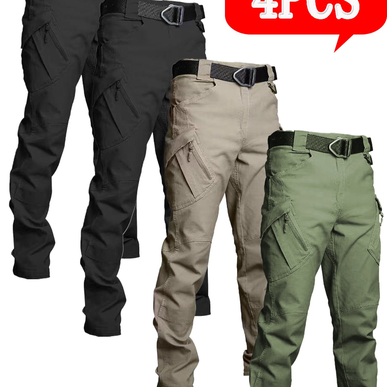 Mens Durable Multi Pocket Tactical Pants Set Quick Dry Breathable Outdoor Work - Parry's Picks