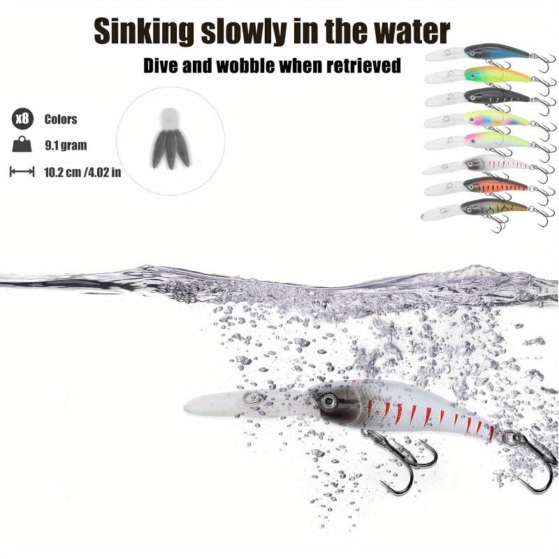 Fishing Lures Kit Mixed Minnow Popper Crank Baits Tackle