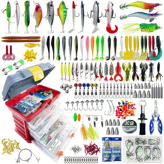 Fishing Lure Kit With Tackle Box For Freshwater Saltwater