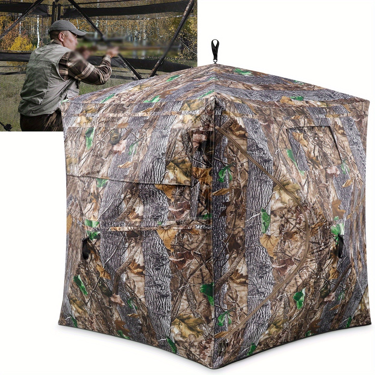 YAFITI 3 Person See Through Ground Hunting Blind Windows