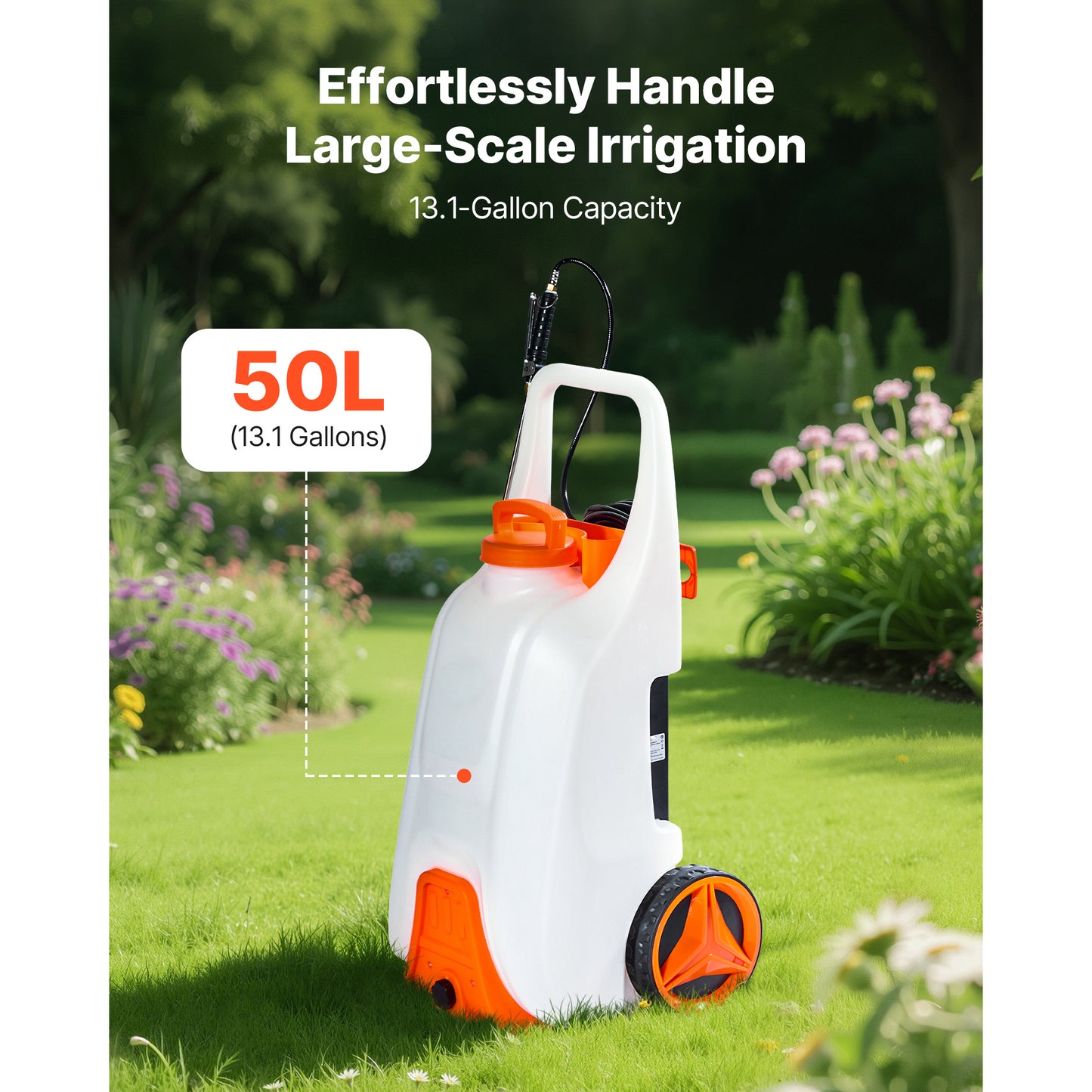 VEVOR Battery Powered Sprayer With Cart Wheeled 0 To 80 PSI
