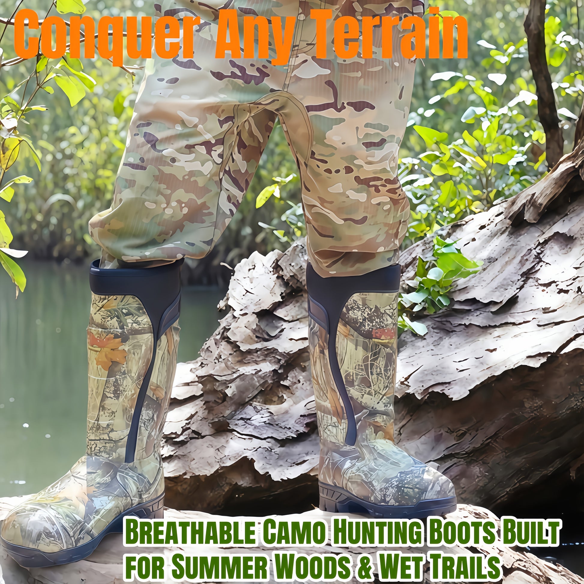 Insulated Camouflage Hunting Boots Chloroprene Rubber Non Slip Comfort - Parry's Picks