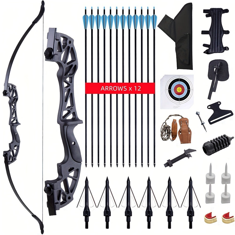 Recurve Bow Set With 12 Carbon Arrows For Beginners