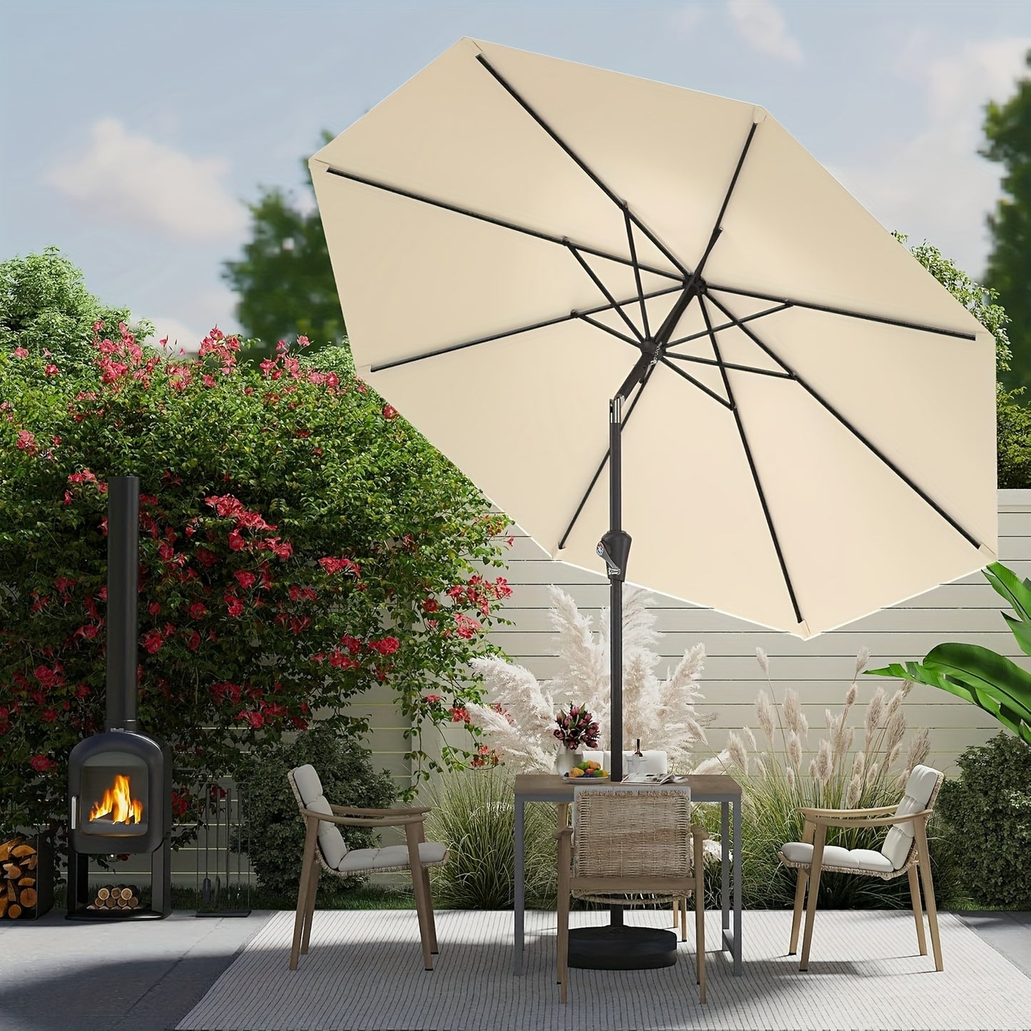 Durable Outdoor Patio Umbrella with Easy Tilt and Crank System - Parry's Picks