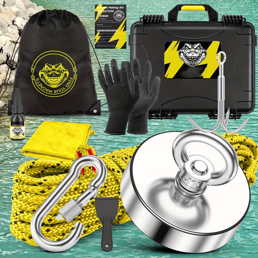 Magnet Fishing Kit 1000 Lbs N52 Magnetic Set With Case