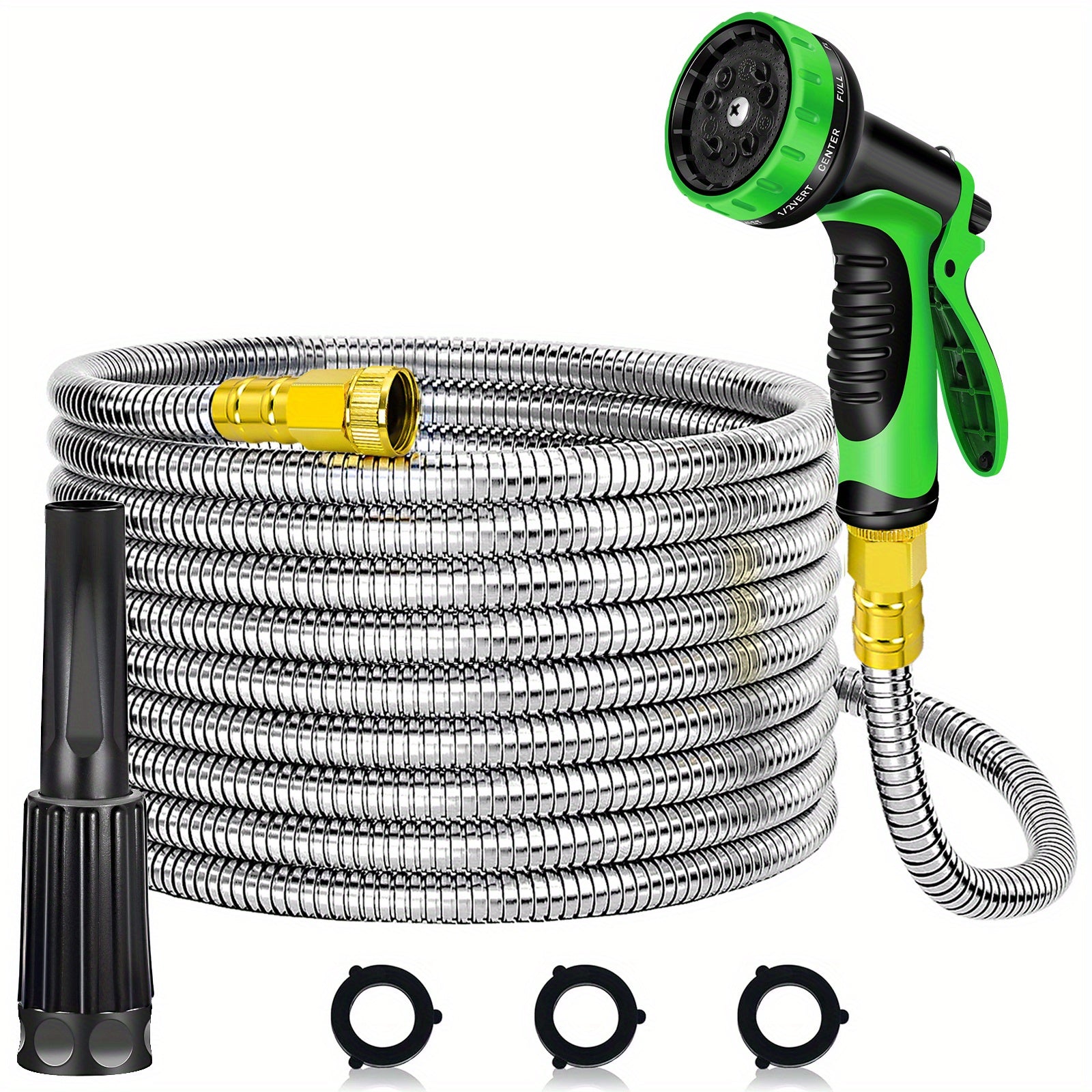 Heavy Duty Stainless Steel Garden Water Hose with Nozzles - Parry's Picks