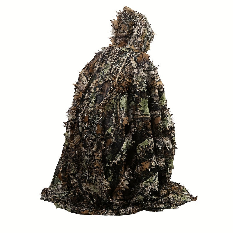 3D Maple Leaf Camouflage Cape With Mesh Hood Cloak - Parry's Picks