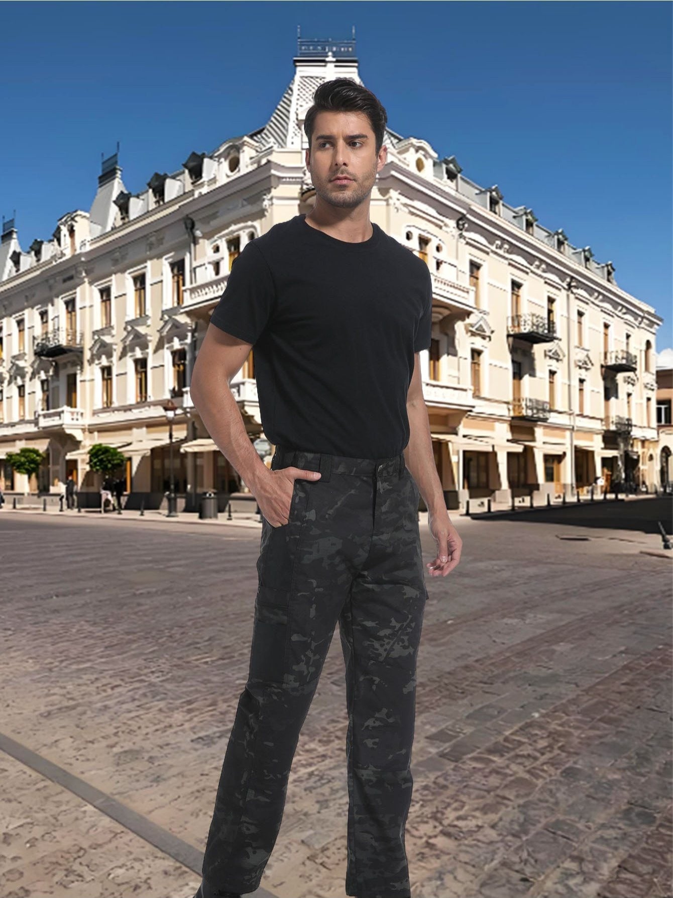 DISI Mens Straight Cargo Pants Quick Dry MultiPocket