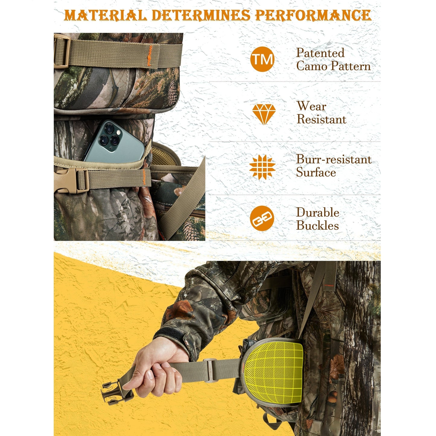 New View Camo Hunting Backpack For Men Waterproof Rain Cover