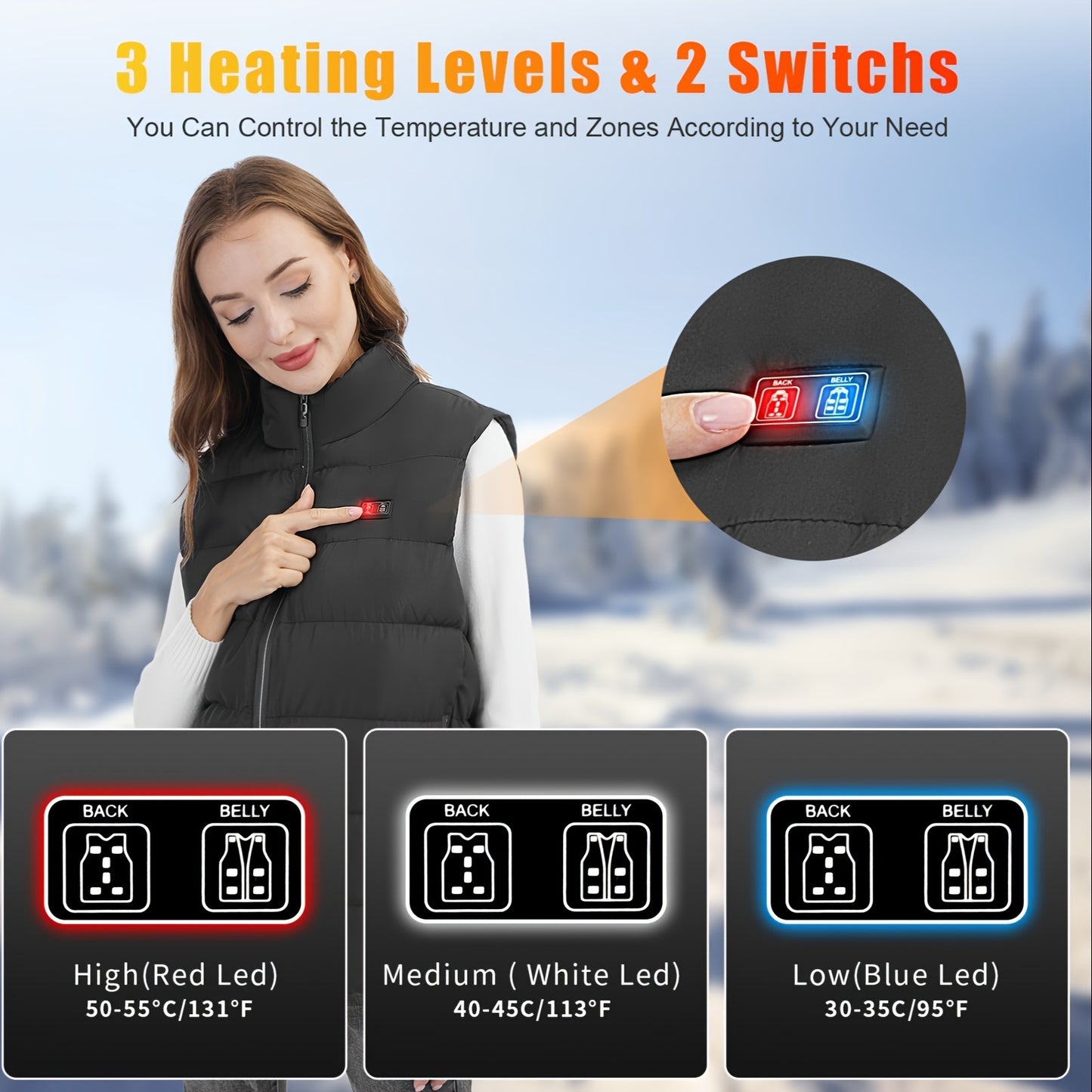 Ortizan Heated Vest for Outdoor Adventures in Cold Weather