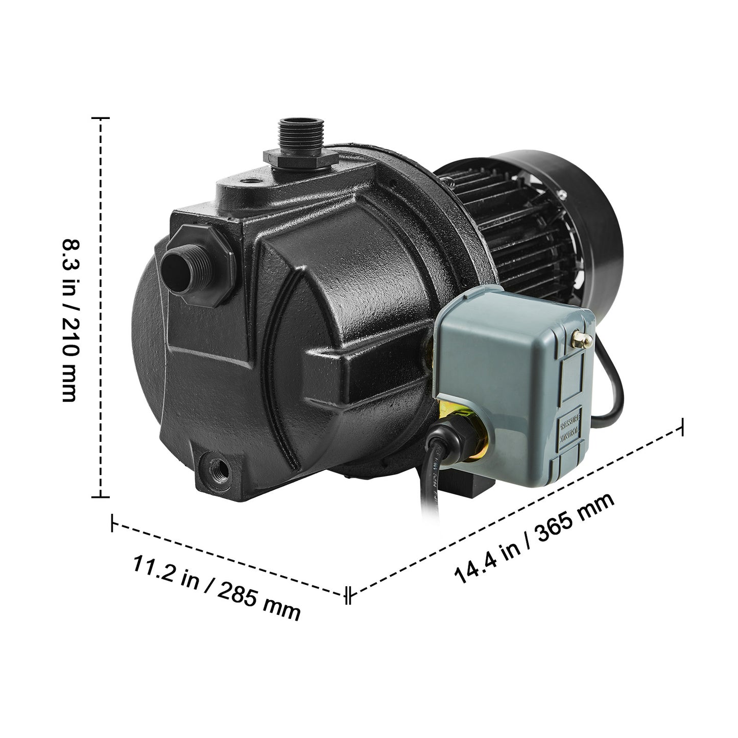 VEVOR Premium Cast Iron Shallow Well Jet Pump Irrigation