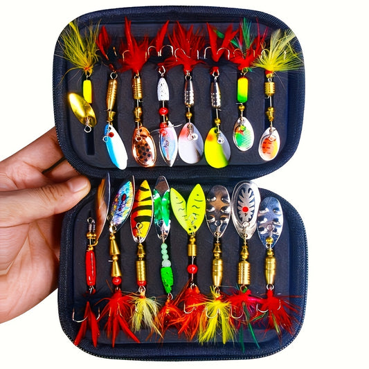 16PCS Metal Spoon Spinner Bait Kit for Freshwater Fishing - Parry's Picks