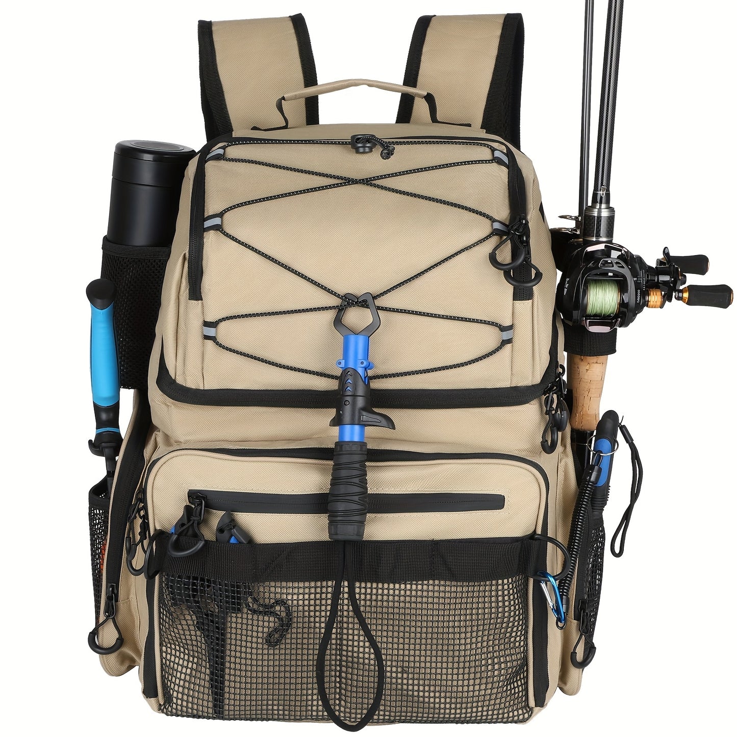 Fishing Backpack With Cooler Rod Holders And Tackle Boxes
