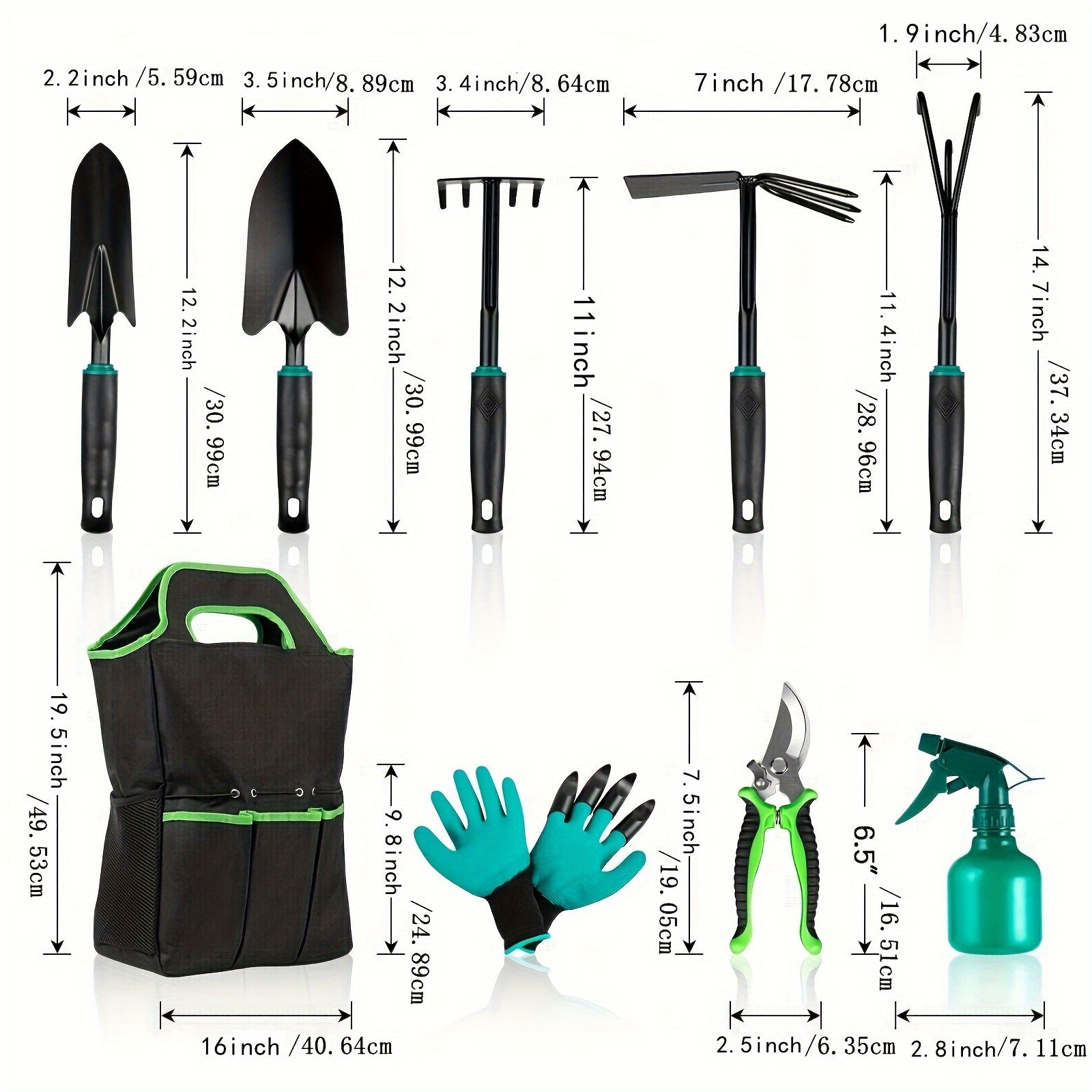 Ergonomic 9 Piece Garden and Bonsai Tool Kit - Parry's Picks