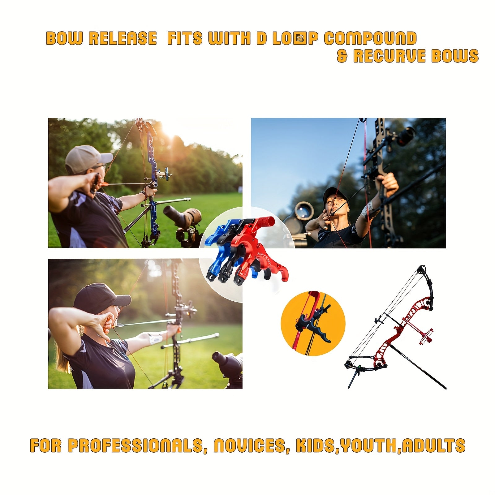 SNTXMY 4-Finger Aluminum Compound Bow Release Trigger for Archery - Parry's Picks