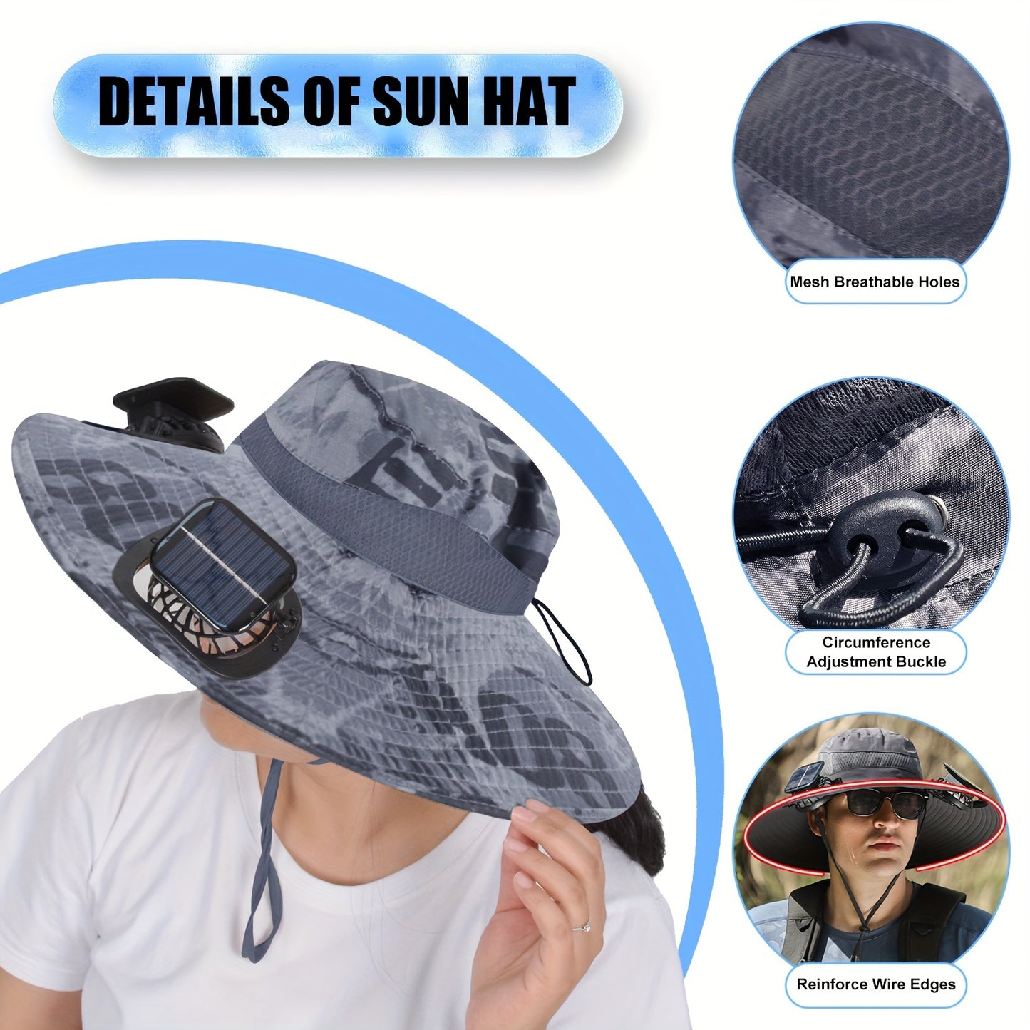 Ayamaya Solar Fan Hat With Adjustable Rotating Cooling Fans - Parry's Picks